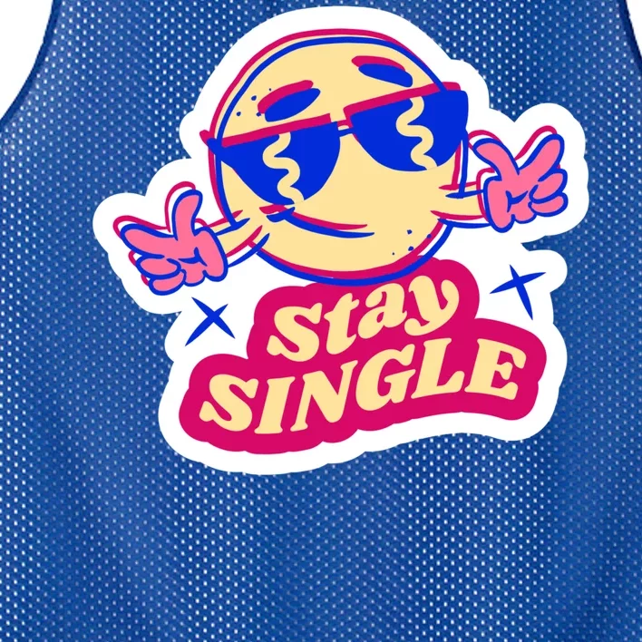 Stay Single Smiley Mesh Reversible Basketball Jersey Tank