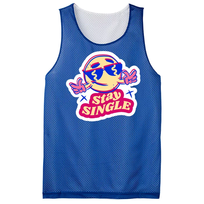 Stay Single Smiley Mesh Reversible Basketball Jersey Tank