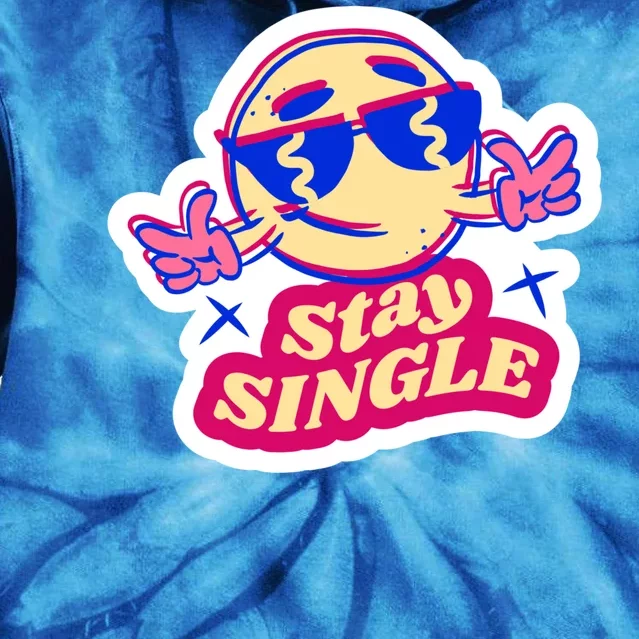 Stay Single Smiley Tie Dye Hoodie