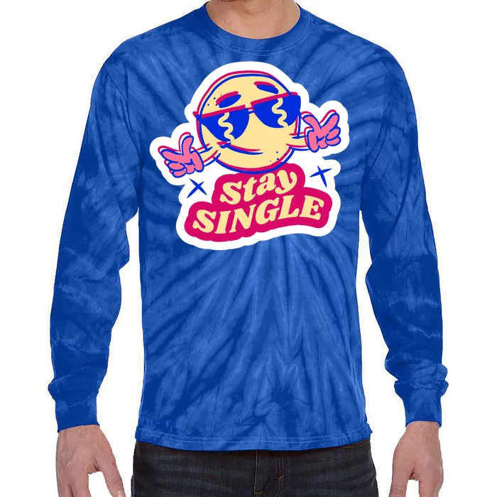 Stay Single Smiley Tie-Dye Long Sleeve Shirt