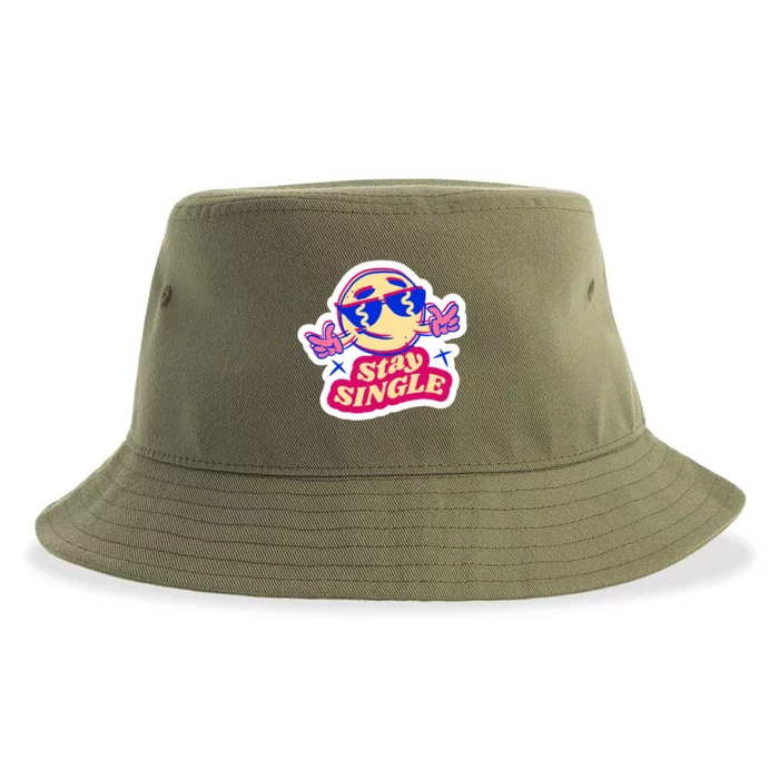 Stay Single Smiley Sustainable Bucket Hat