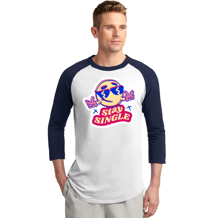 Stay Single Smiley Baseball Sleeve Shirt