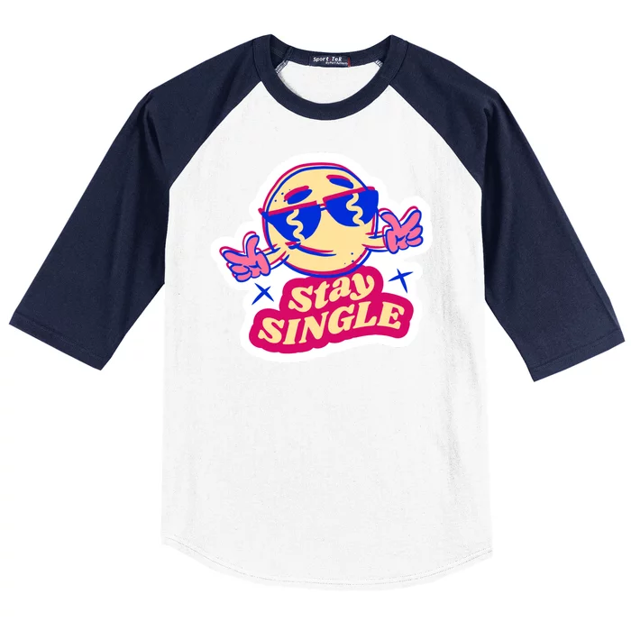 Stay Single Smiley Baseball Sleeve Shirt