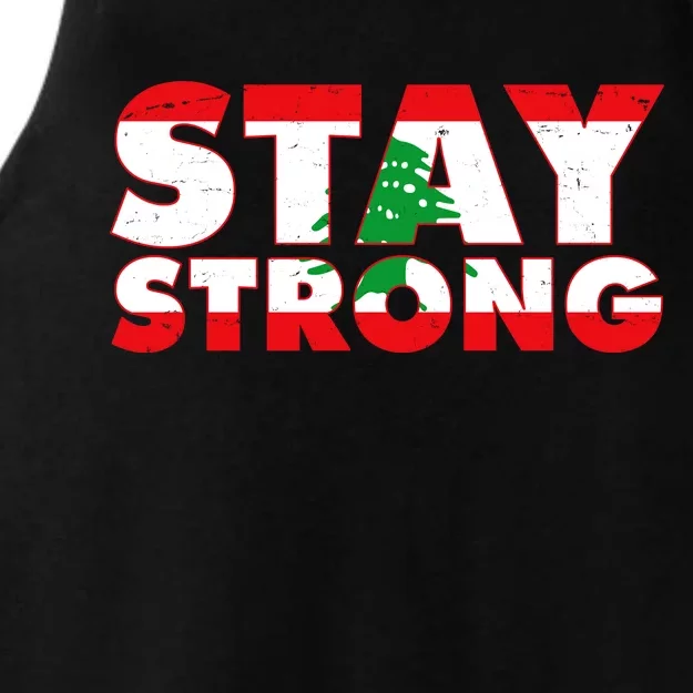 Stay Strong Lebanon Beirut Support Ladies Tri-Blend Wicking Tank