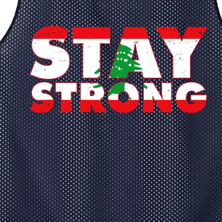 Stay Strong Lebanon Beirut Support Mesh Reversible Basketball Jersey Tank