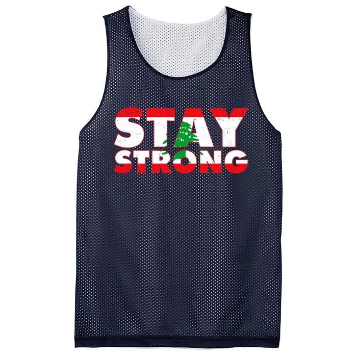 Stay Strong Lebanon Beirut Support Mesh Reversible Basketball Jersey Tank