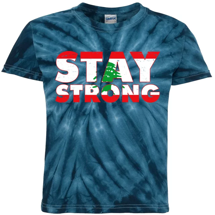 Stay Strong Lebanon Beirut Support Kids Tie-Dye T-Shirt