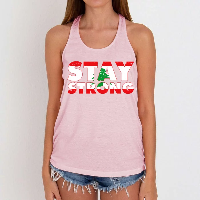 Stay Strong Lebanon Beirut Support Women's Knotted Racerback Tank