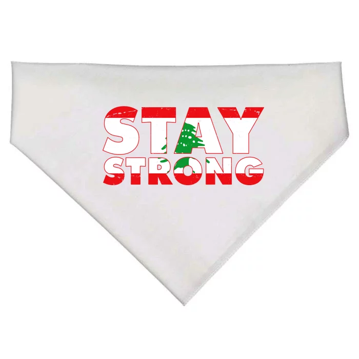 Stay Strong Lebanon Beirut Support USA-Made Doggie Bandana