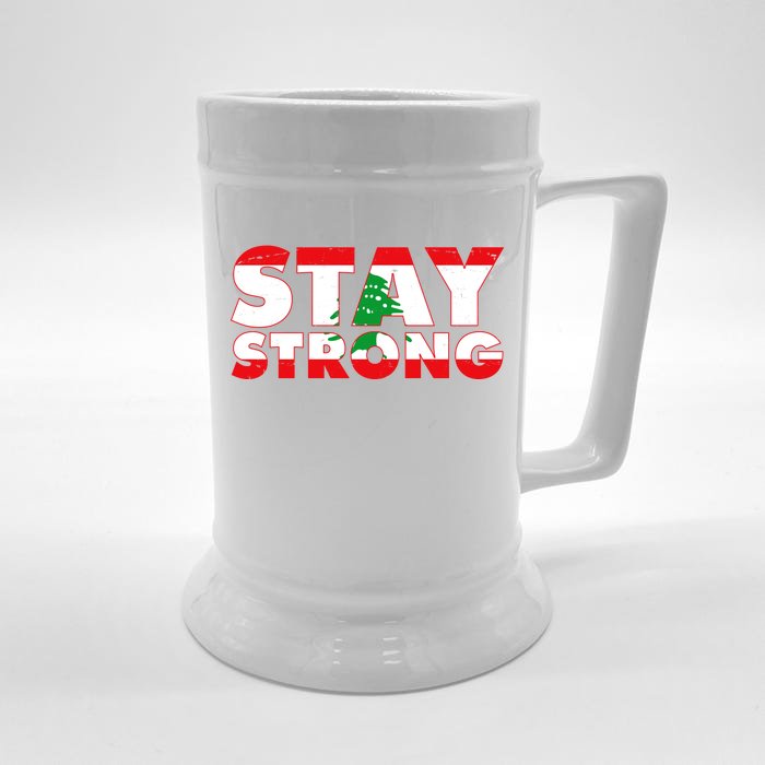 Stay Strong Lebanon Beirut Support Front & Back Beer Stein