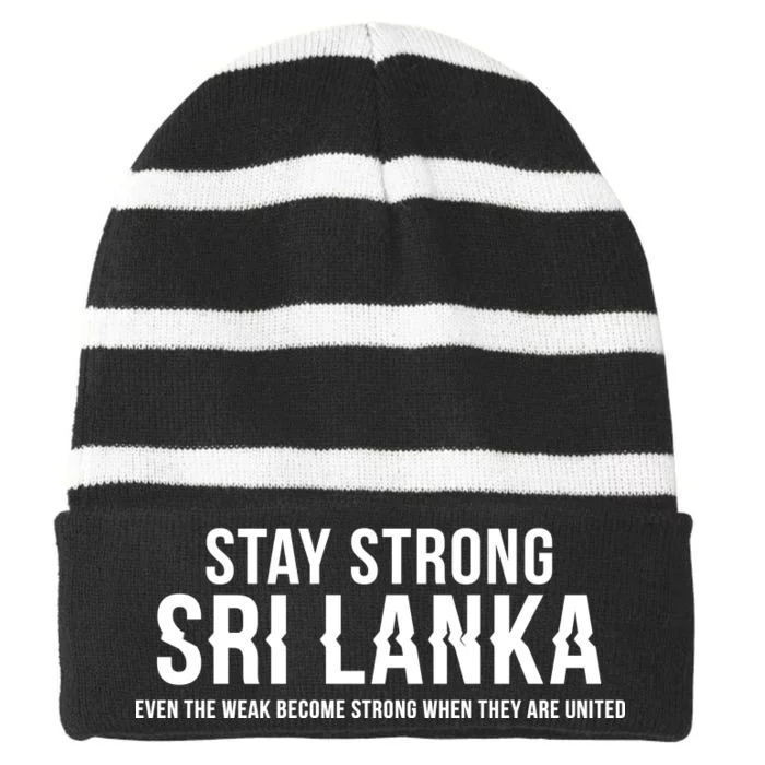 Stay Strong Sri Lanka Striped Beanie with Solid Band