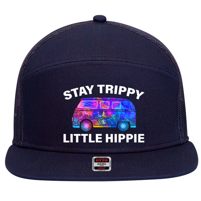 Stay Trippy Little Hippie 7 Panel Mesh Trucker Snapback Hat