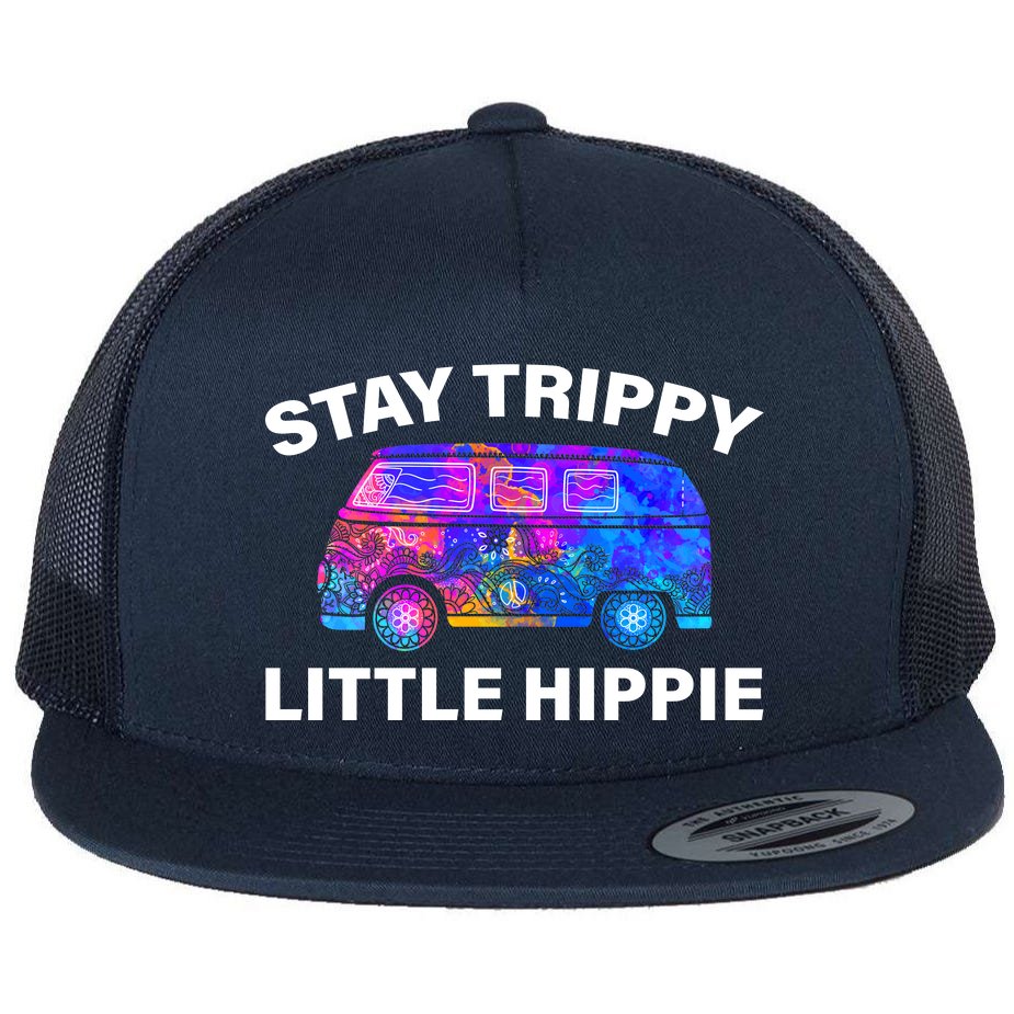 Stay Trippy Little Hippie Flat Bill Trucker Hat