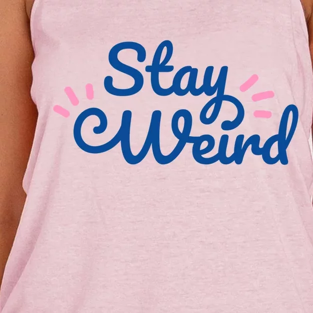 Stay Weird Women's Knotted Racerback Tank