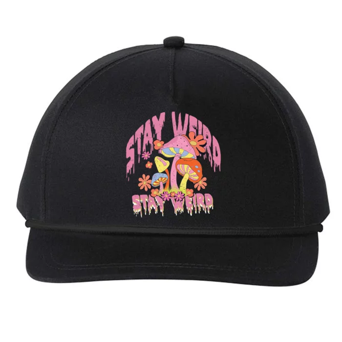 Stay Weird Mushrooms Snapback Five-Panel Rope Hat