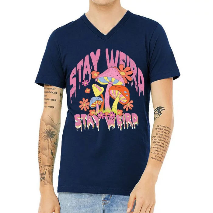 Stay Weird Mushrooms V-Neck T-Shirt