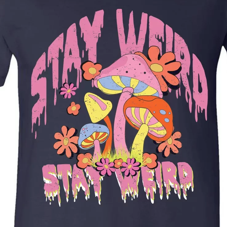 Stay Weird Mushrooms V-Neck T-Shirt