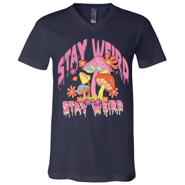 Stay Weird Mushrooms V-Neck T-Shirt