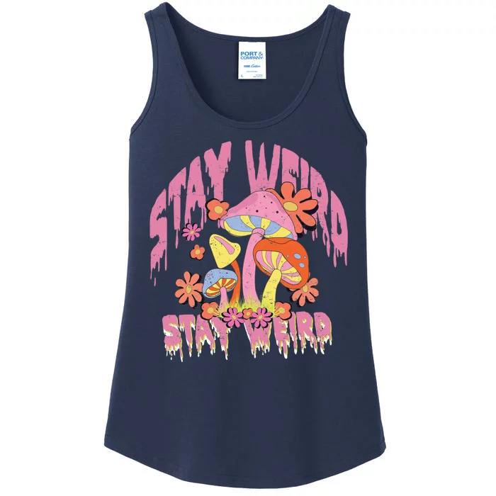 Stay Weird Mushrooms Ladies Essential Tank