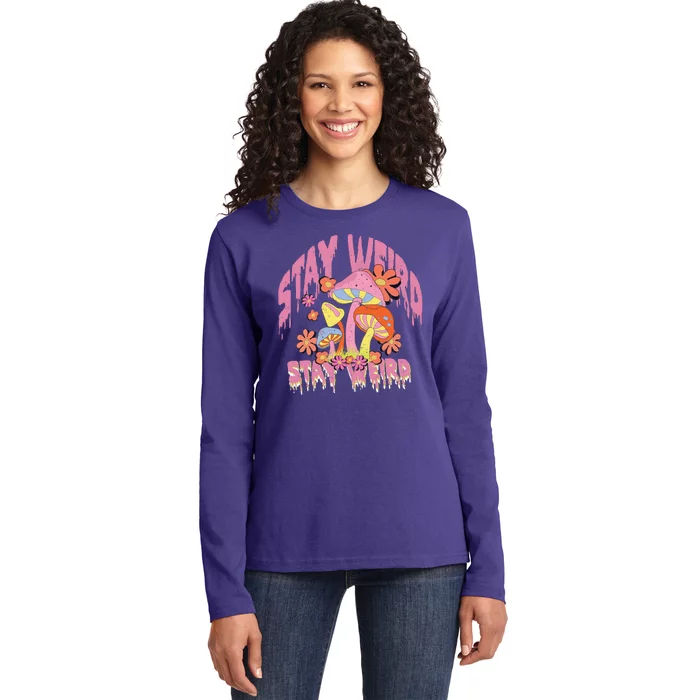 Stay Weird Mushrooms Ladies Long Sleeve Shirt