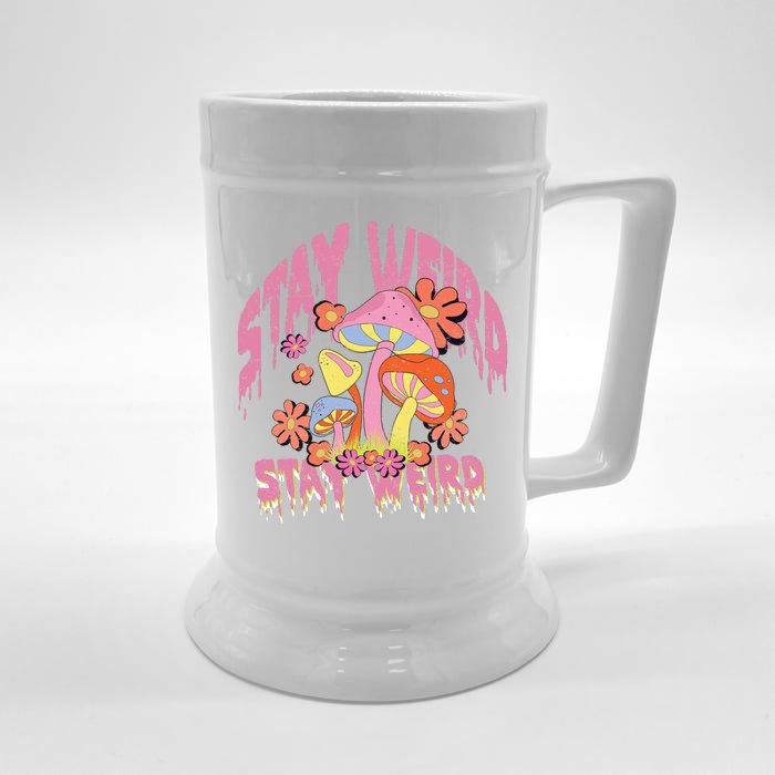 Stay Weird Mushrooms Front & Back Beer Stein