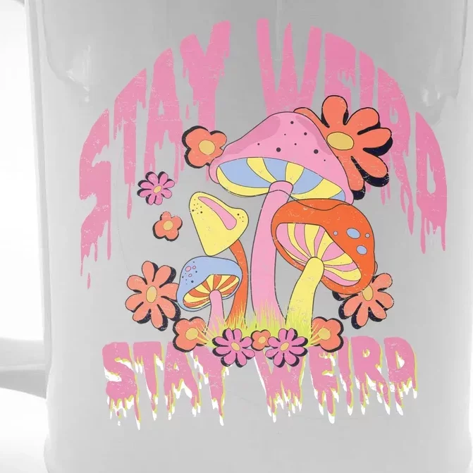 Stay Weird Mushrooms Front & Back Beer Stein