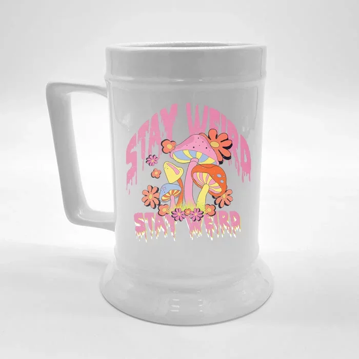 Stay Weird Mushrooms Front & Back Beer Stein