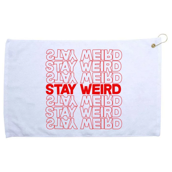 Stay Weird Text Pattern Grommeted Golf Towel