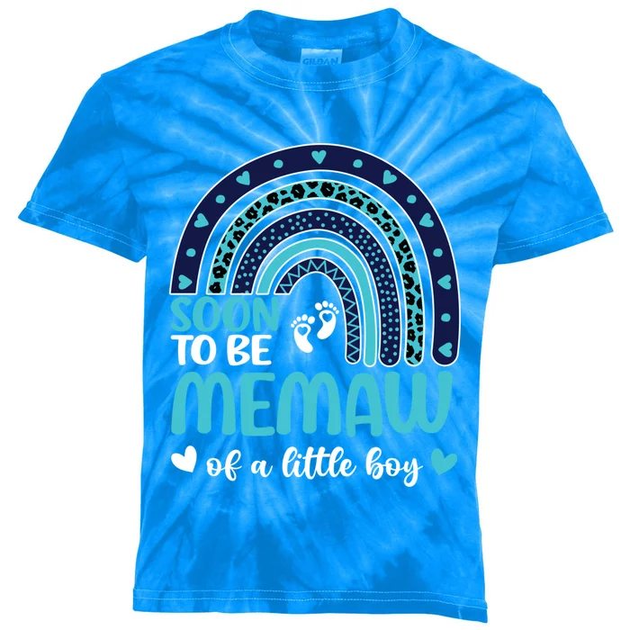 Soon To Be Memaw Of A Promoted To Memaw Future Memaw Gift Kids Tie-Dye T-Shirt