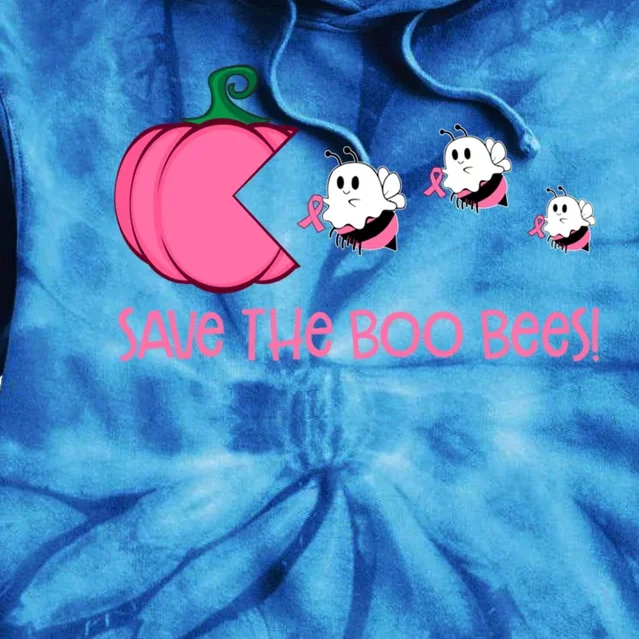 Save The Boo Bees Funny Pink Pumpkin Breast Cancer Halloween Gift Tie Dye Hoodie