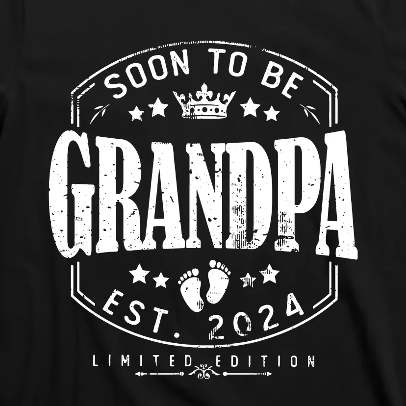 Soon To Be Grandpa 2024 Grandparents Baby Announcement T-Shirt