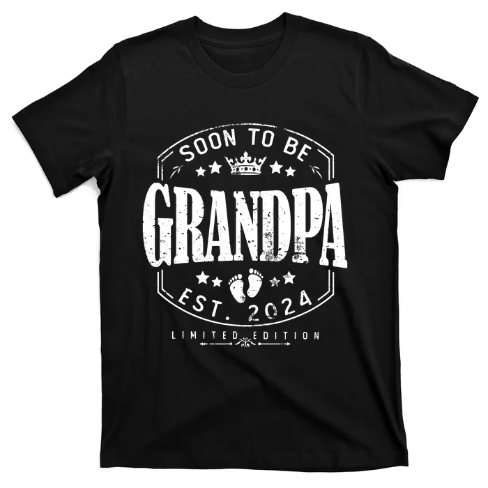 Soon To Be Grandpa 2024 Grandparents Baby Announcement T-Shirt