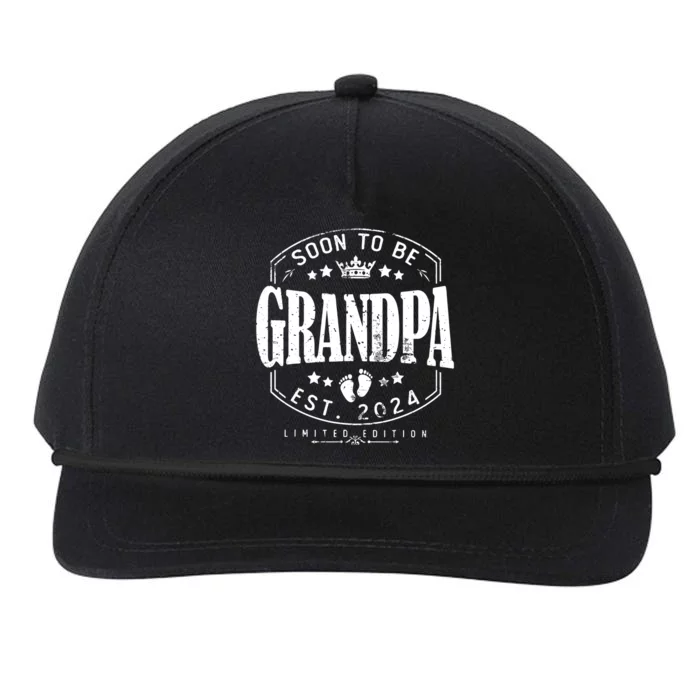 Soon To Be Grandpa 2024 Grandparents Baby Announcement Snapback Five-Panel Rope Hat