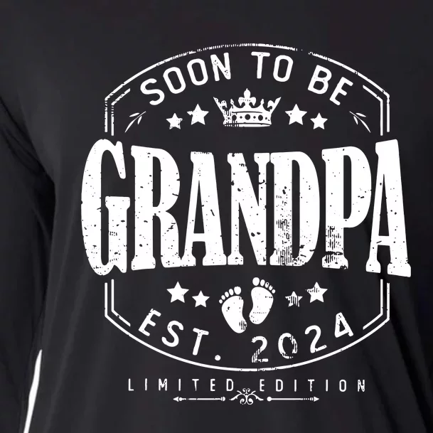 Soon To Be Grandpa 2024 Grandparents Baby Announcement Cooling Performance Long Sleeve Crew