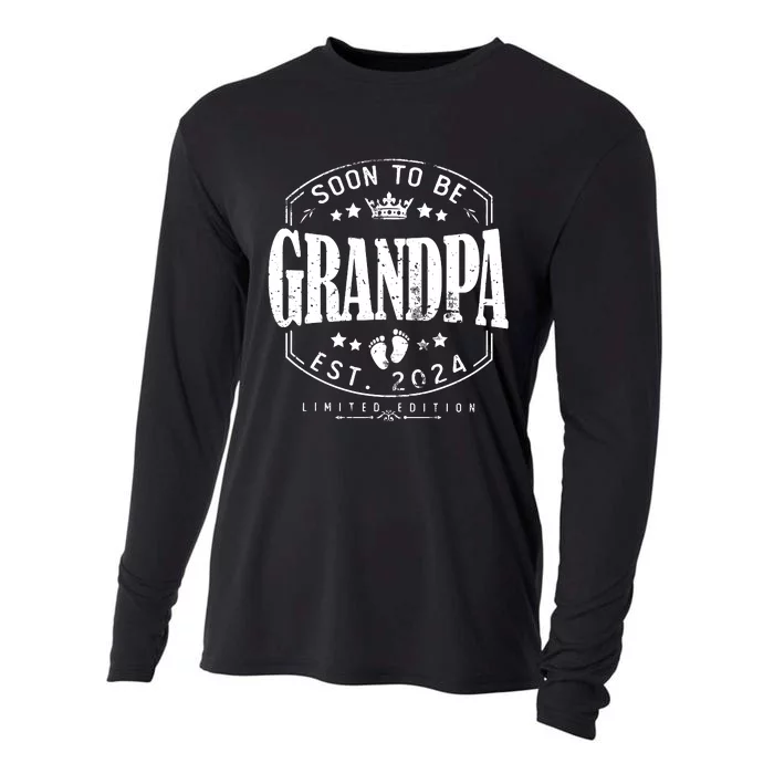 Soon To Be Grandpa 2024 Grandparents Baby Announcement Cooling Performance Long Sleeve Crew