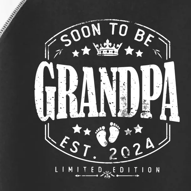 Soon To Be Grandpa 2024 Grandparents Baby Announcement Toddler Fine Jersey T-Shirt