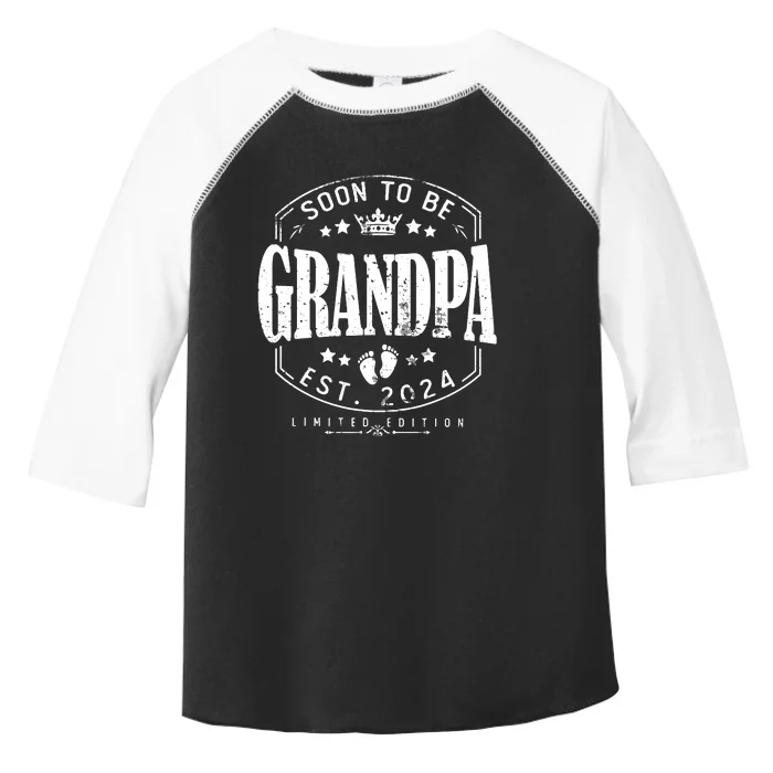 Soon To Be Grandpa 2024 Grandparents Baby Announcement Toddler Fine Jersey T-Shirt