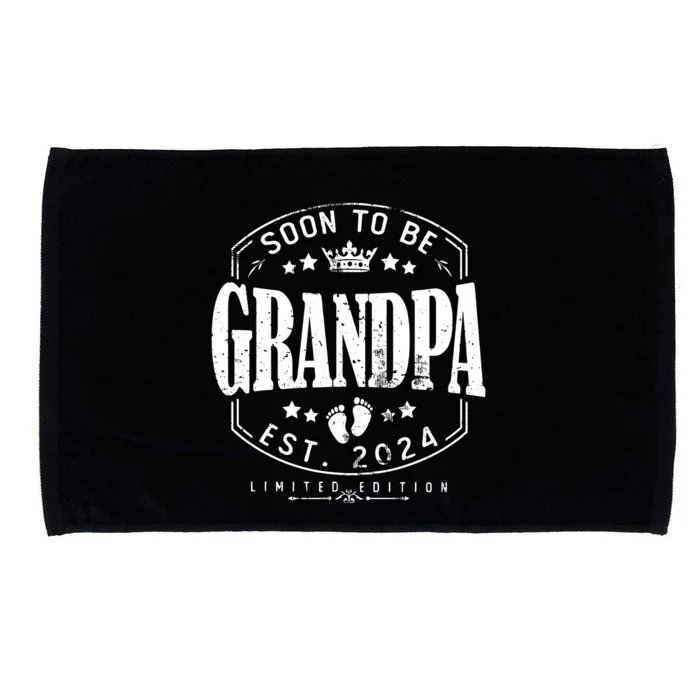 Soon To Be Grandpa 2024 Grandparents Baby Announcement Microfiber Hand Towel