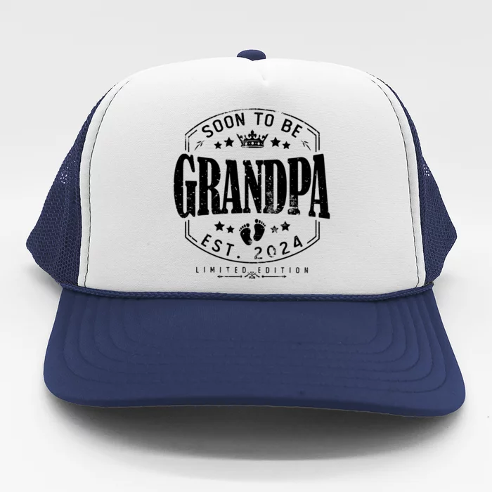 Soon To Be Grandpa 2024 Grandparents Baby Announcement Trucker Hat