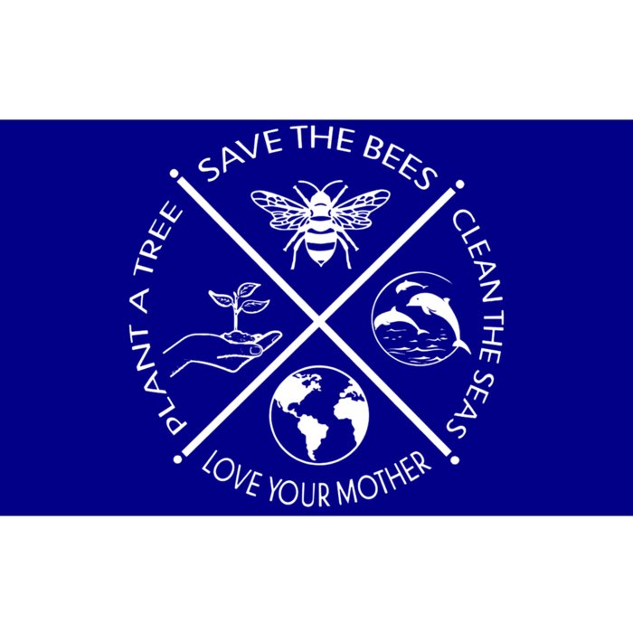 Save The Bees Plant More Trees Clean The Seas Earth Day Gift Bumper Sticker