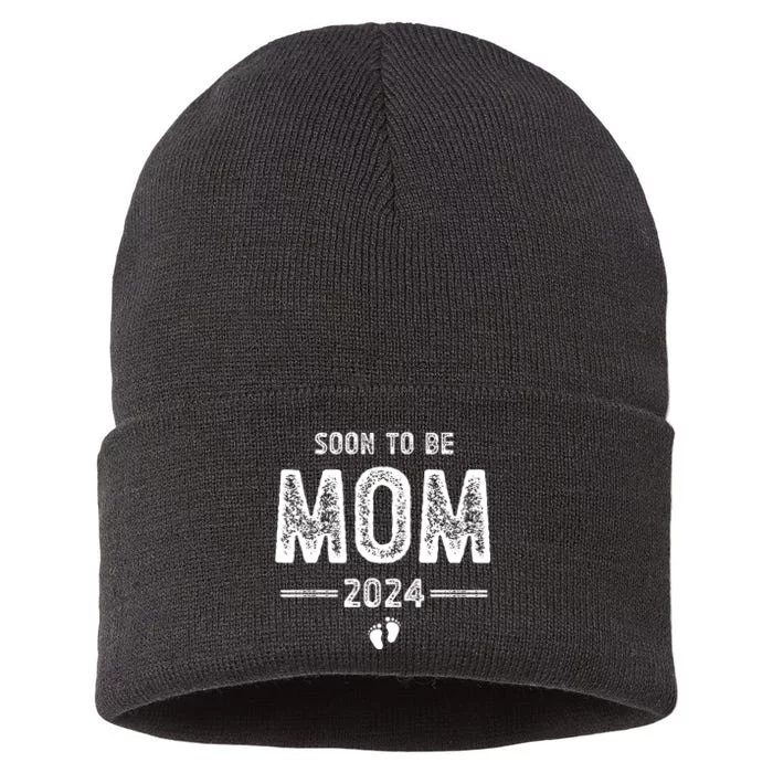 Soon To Be Mom 2024 Promoted To Mom Sustainable Knit Beanie