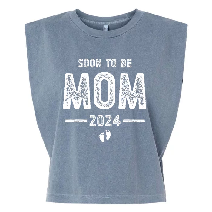 Soon To Be Mom 2024 Promoted To Mom Garment-Dyed Women's Muscle Tee