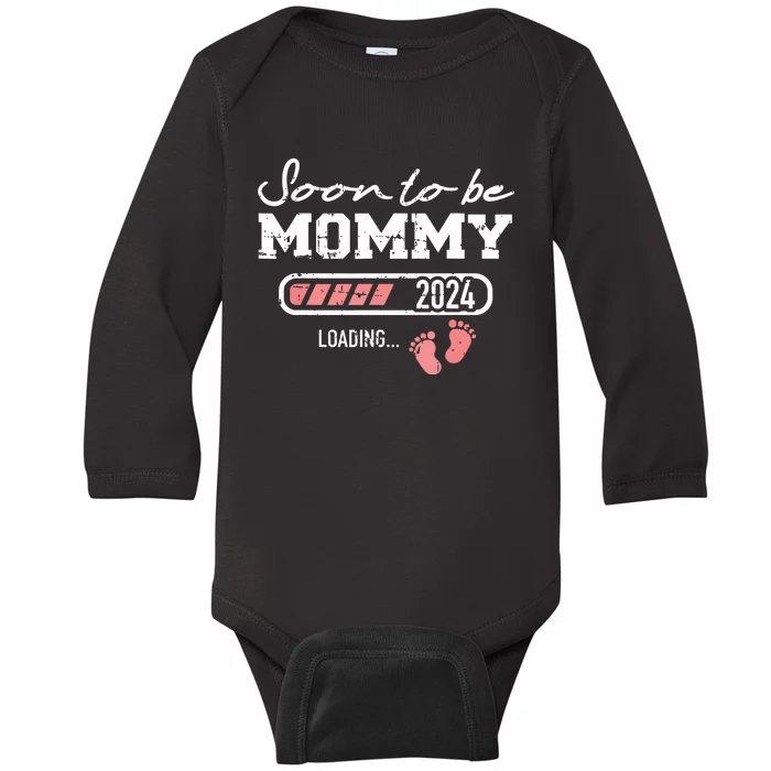 Soon To Be Mommy 2024 Loading Bar Baby Long Sleeve Bodysuit