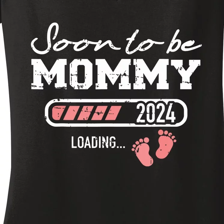 Soon To Be Mommy 2024 Loading Bar Women's V-Neck T-Shirt