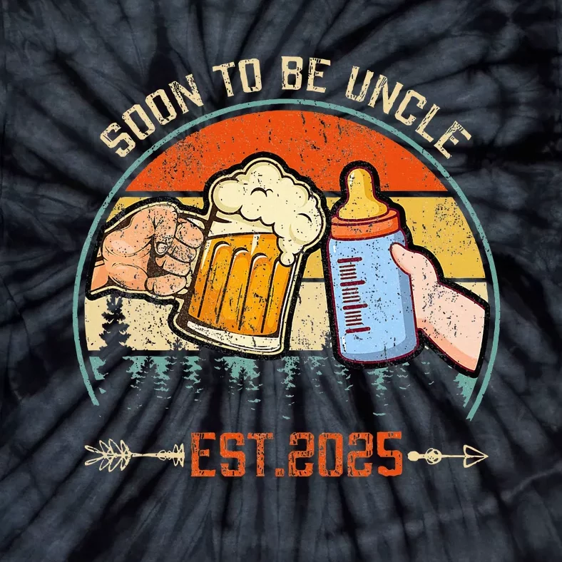 Soon To Be Uncle Again 2025 Funny Pregnancy Announcement Dad Tie-Dye T-Shirt