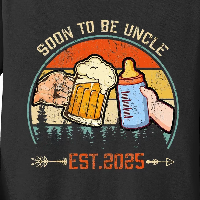 Soon To Be Uncle Again 2025 Funny Pregnancy Announcement Dad Kids Long Sleeve Shirt