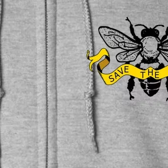 Save The Bees Cute Graphic Design Gift Full Zip Hoodie