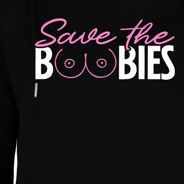 Save The Boobies Boobs Titties Breast Cancer Awareness Womens Funnel Neck Pullover Hood