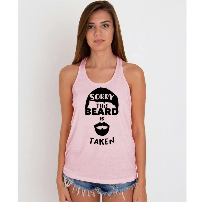 Sorry This Beard Is Taken Great Gift Valentines Day Gift Women's Knotted Racerback Tank