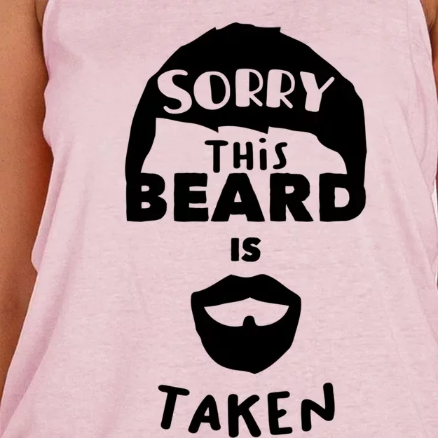 Sorry This Beard Is Taken Great Gift Valentines Day Gift Women's Knotted Racerback Tank